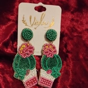 Vigla Beaded Cactus Earrings